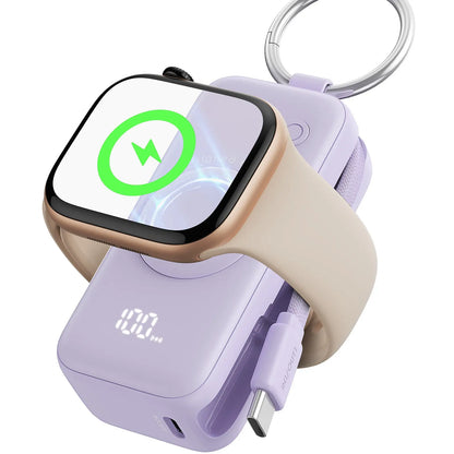 INIU P81 Snapgo Mini 5000mAh Power Bank with Keychain - Perfect Fast Charging Solution for Apple Watch, iPhone, and AirPods - Ideal Valentine's Day Gift for Her