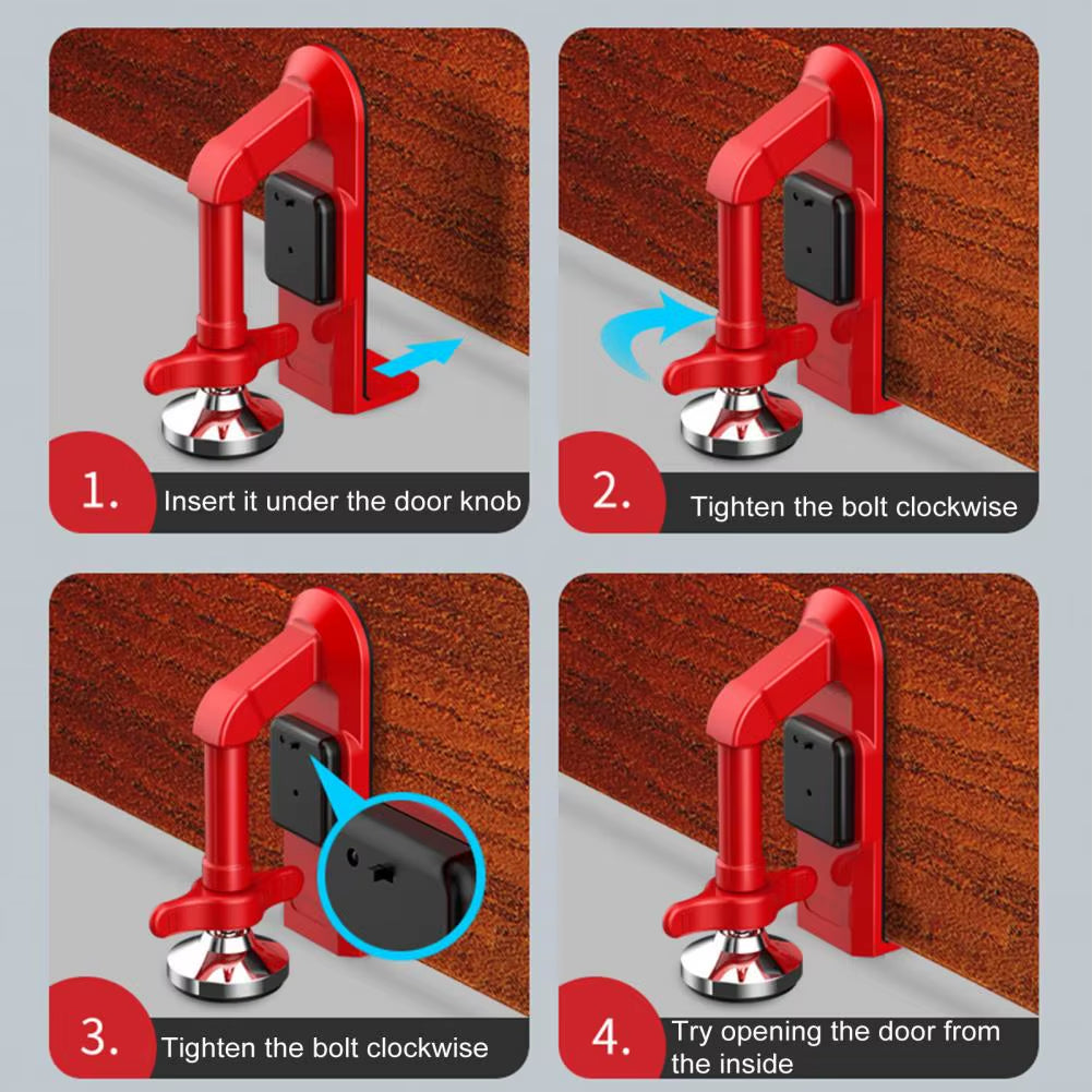 Portable Alloy Door Stopper Security Device for Apartments and Hotels - Anti-Theft Lockdown Solution for Travel