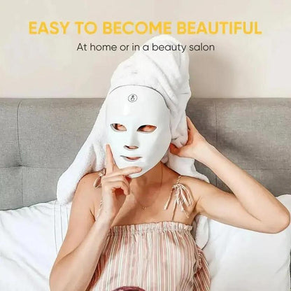 7 Color LED Beauty Mask, Facial Mask, LED Face Mask Comfort Skin Care Mask, Skincare Face Tool, Ideal Gift for Women, Birthday Gifts
